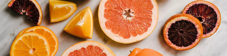 Sliced citrus fruits